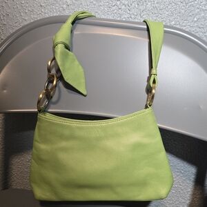 Furla Vintage chartreuse baguette bag